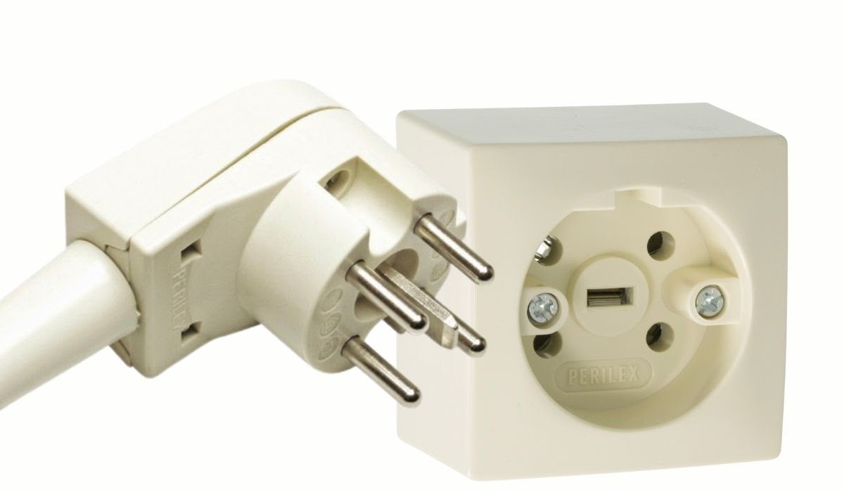 Perilex-stekker en wandcontactdoos voor elektrische of inductiekookplaat